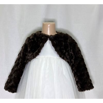 BROWN BOLERO FUR SWIRL PATTERN