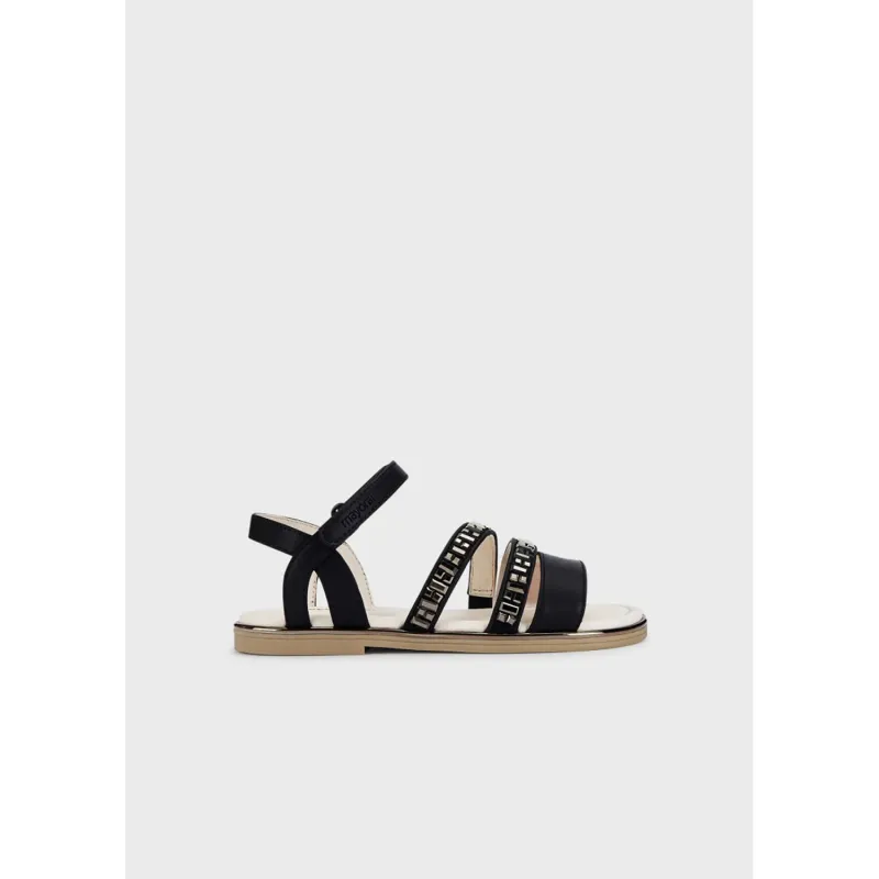 SANDAL BLACK JEWEL STRAP TRIMP / 43449-028 SANDAL BLACK JEWEL STRAP TRIMP / 43449-028