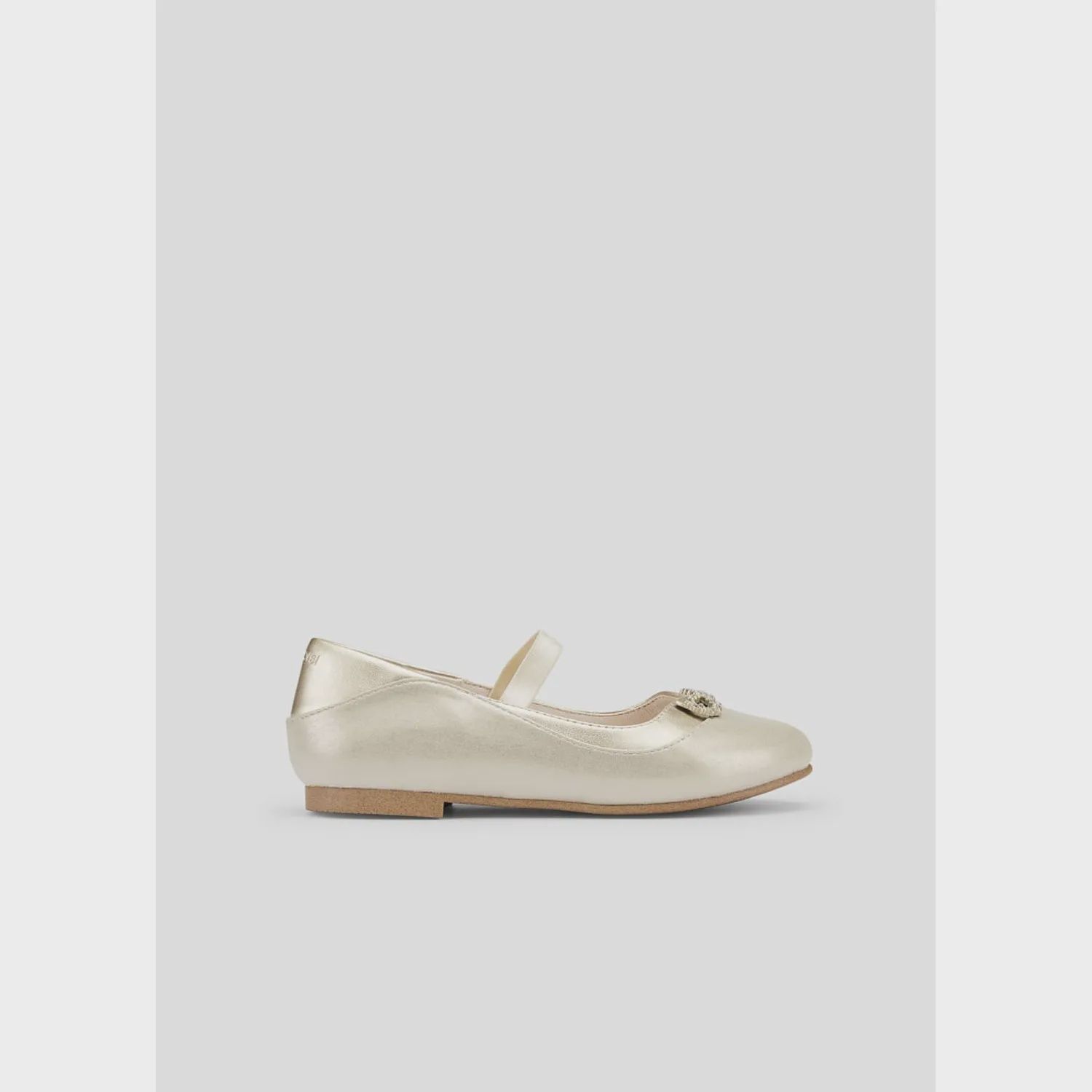 SHOE GOLD FLAT BOW TRIM ELASTIC STRAP / 43431-071