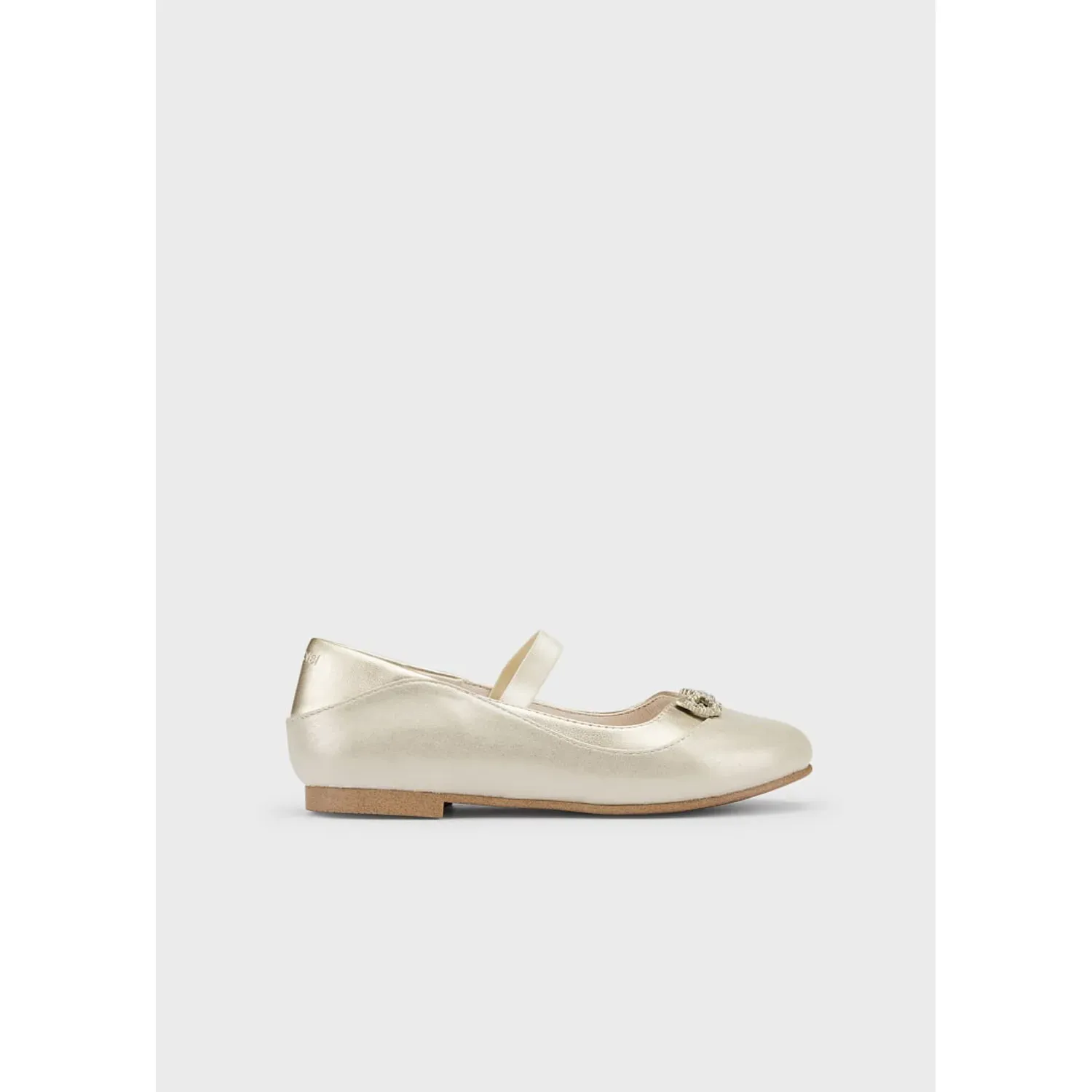 SHOE GOLD FLAT BOW TRIM ELASTIC STRAP / 43431-071