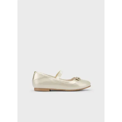 SHOE GOLD FLAT BOW TRIM ELASTIC STRAP / 43431-071