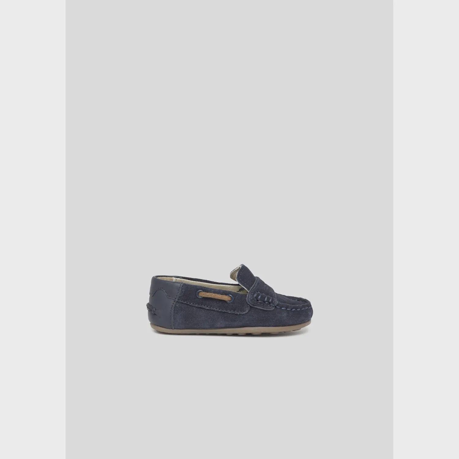 SHOE NAVY SUEDE SLIP ON MOCCASINS LEATHER / 41484-080
