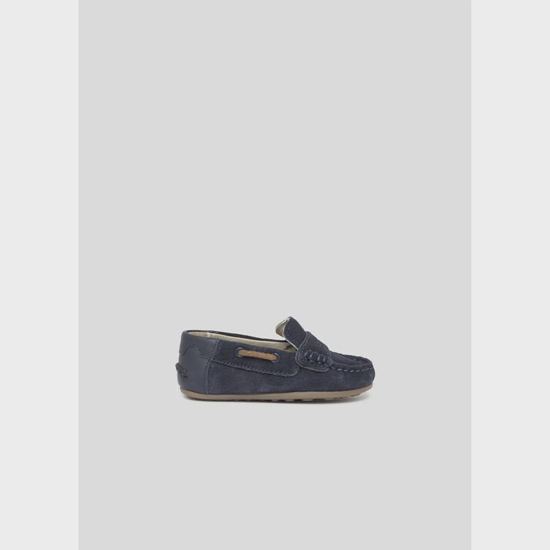 SHOE NAVY SUEDE SLIP ON MOCCASINS LEATHER / 41484-080