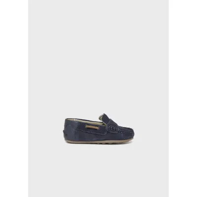 SHOE NAVY SUEDE SLIP ON MOCCASINS LEATHER / 41484-080