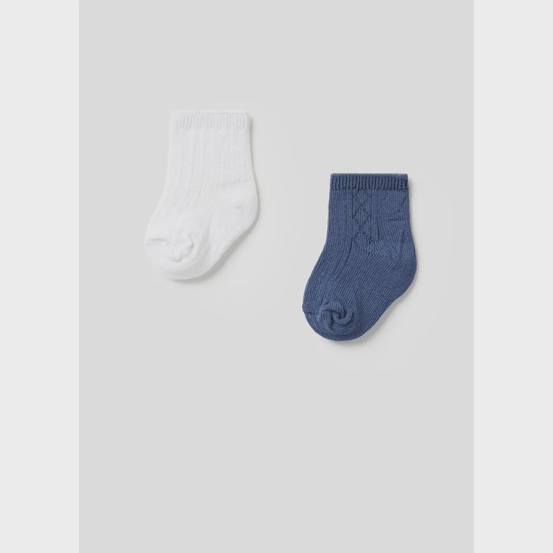 2 PACK SOCK SET WHITE & NAVY / 9590-070