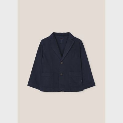 LINEN JACKET NAVY 2POCKETS / 3451-095