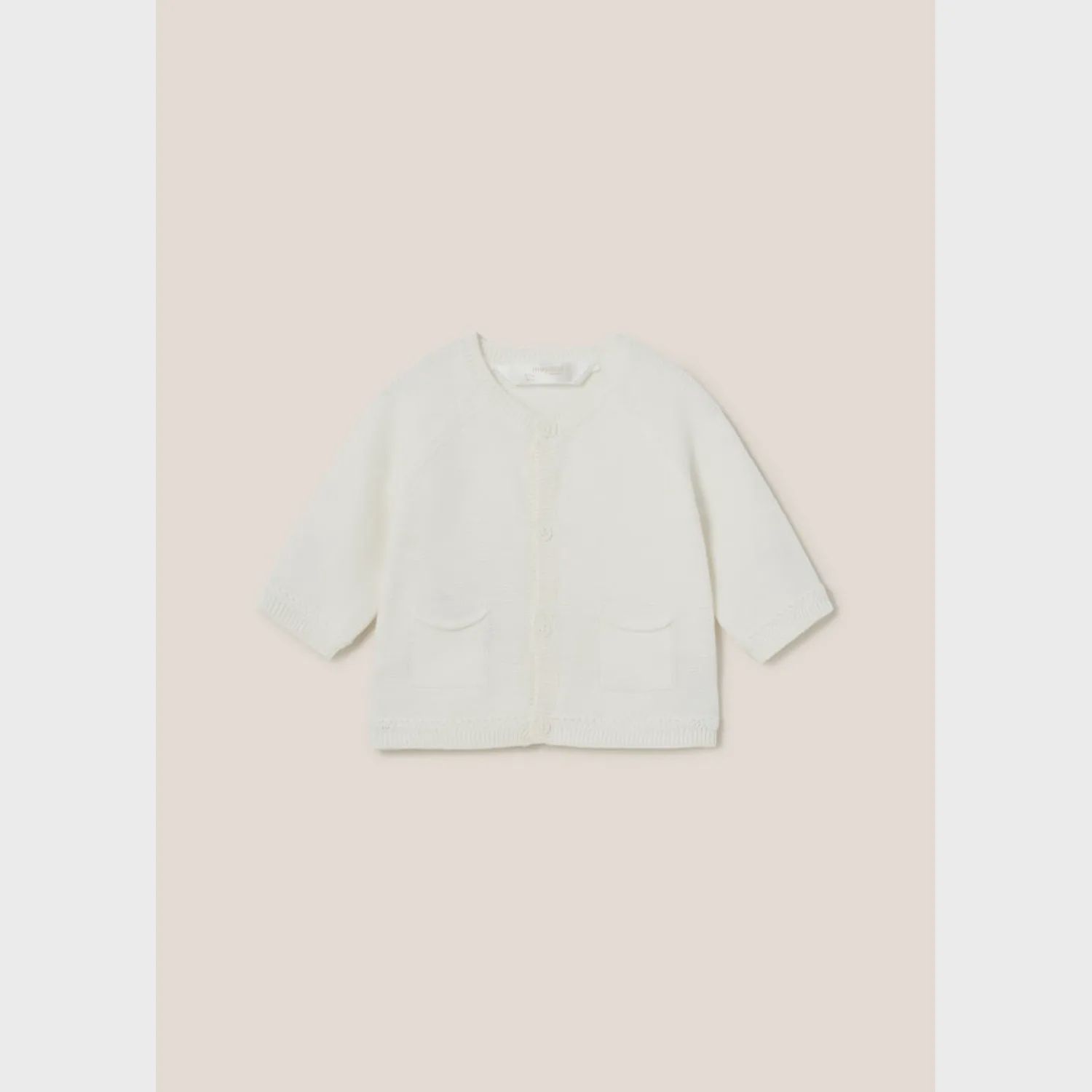 CARDIGAN WHIT KNIT 2 POCKETS BOY'S / 1360-084