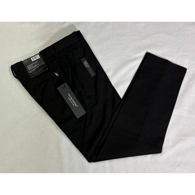 PANT BLACK SLIM FIT ADJUSTABLE WAIST / LZ504