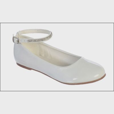 WHITE PATENT RHINESTONE ANKLE STRAP / TTS120-SHOE