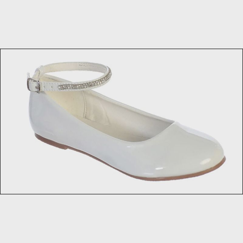 WHITE PATENT RHINESTONE ANKLE STRAP / TTS120-SHOE