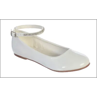 WHITE PATENT RHINESTONE ANKLE STRAP / TTS120-SHOE