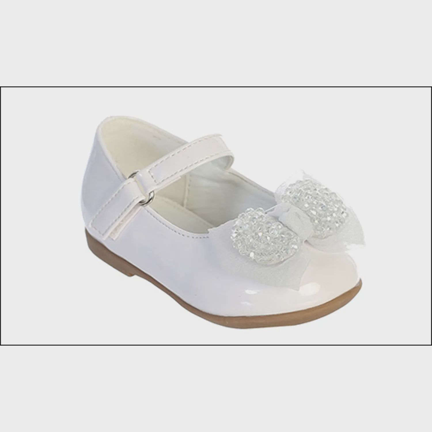 IVORY BABY CRYSTAL BOW TRIM / TTS143-SHOE