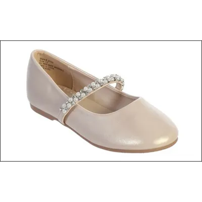 NUDE PINK SHOE PEARL & RHINESTONE STRAP / TTS133-