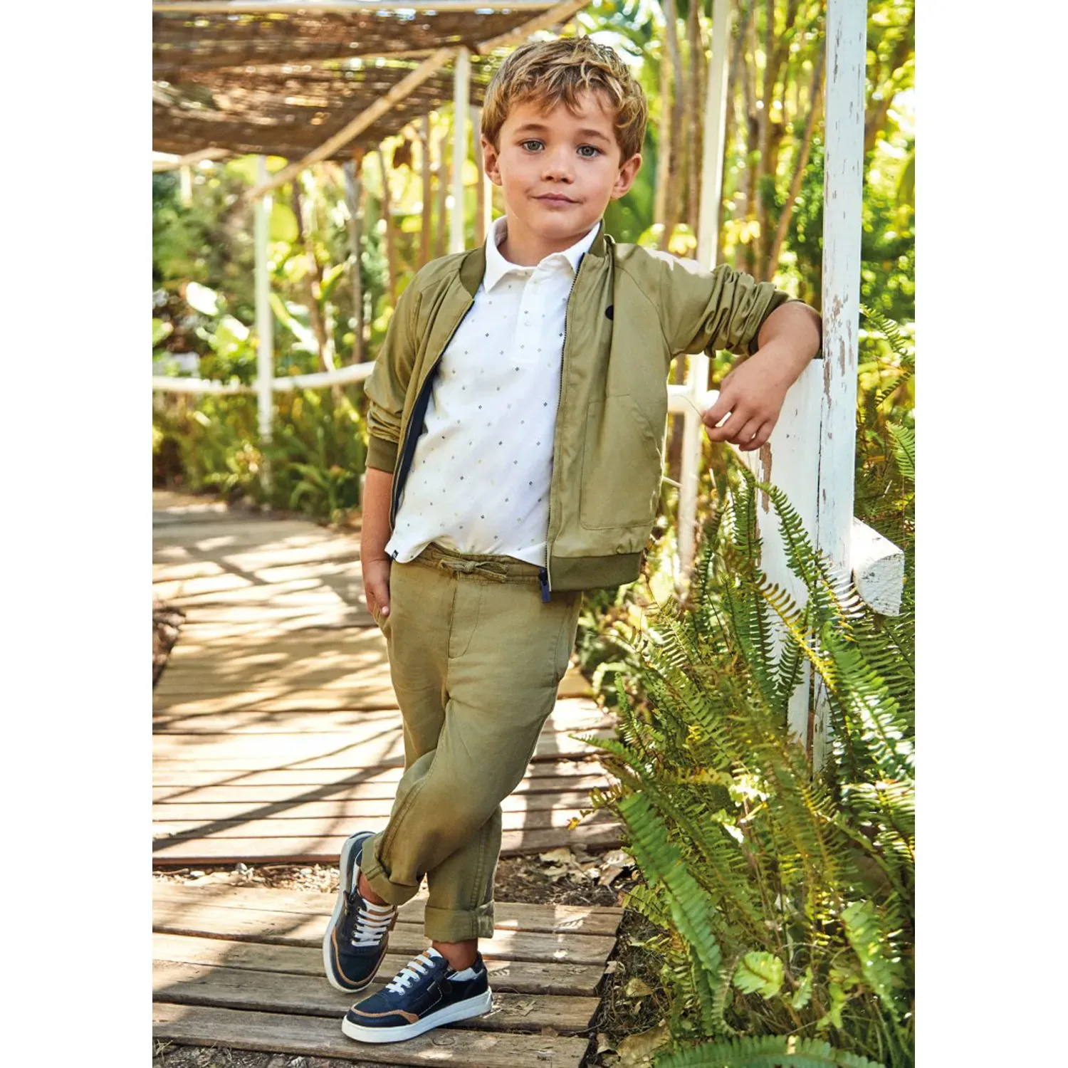 LINEN PANT GREEN CHINO REGULAR FIT / 3512-068