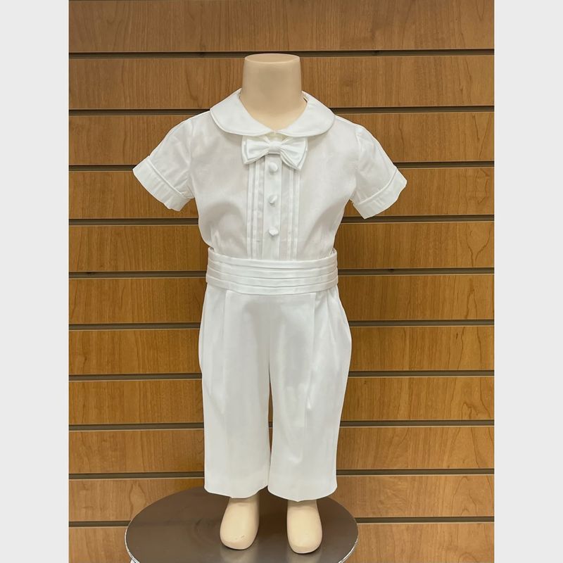 ROMPER LINEN CREAM LONG SHORT SLEEVE / A2800-15