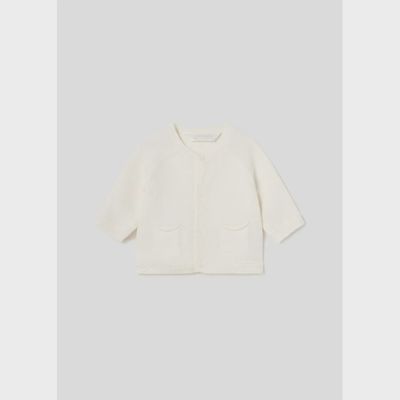 KNIT CARDIGAN CREAM IVORY 2POCKETS / 1360-086