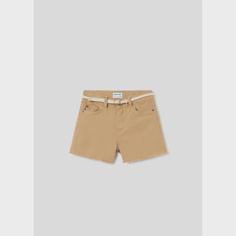TWILL SHORTS LIGHT BROWN WITH BELT / 275-089