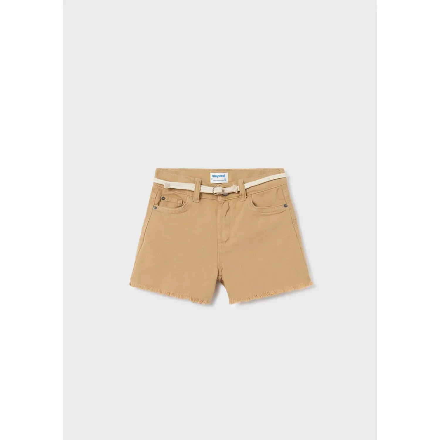 TWILL SHORTS LIGHT BROWN WITH BELT / 275-089