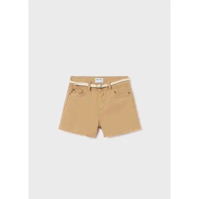 TWILL SHORTS LIGHT BROWN WITH BELT / 275-089