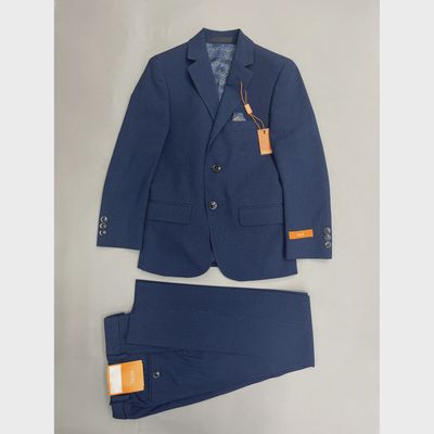 2 PC SUIT BLUE NAVY SMALL CHECK REGULAR FIT / BVNN2OCZ0070