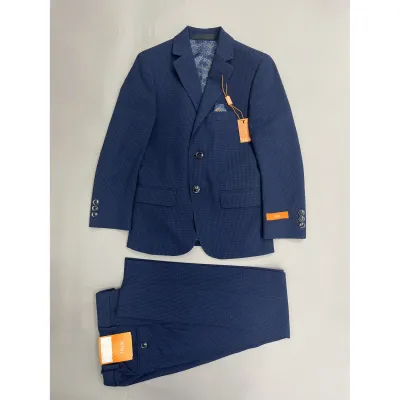 2 PC SUIT BLUE NAVY SMALL CHECK REGULAR FIT / BVNN2OCZ0070