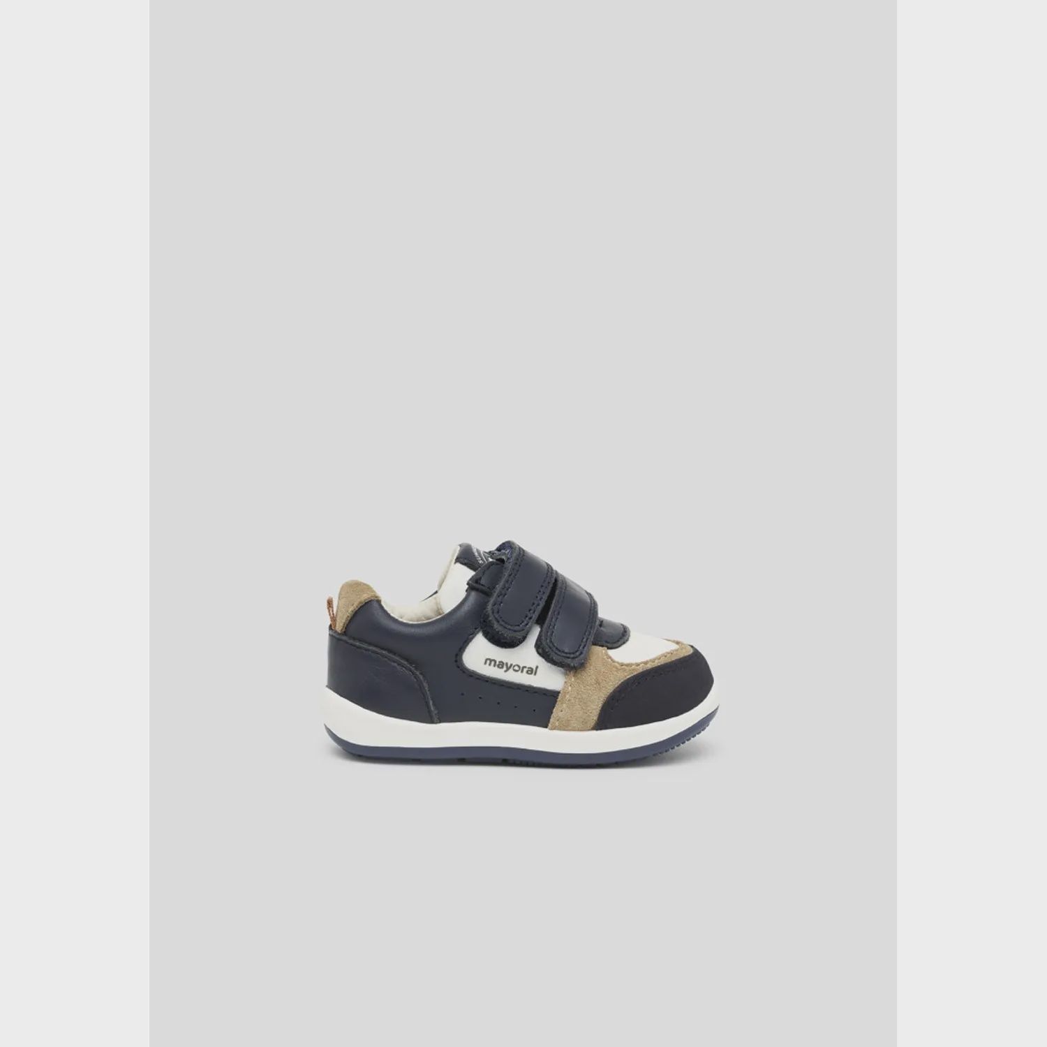 SHOE NAVY FIRST STEPS TAN & WHITE TRIM / 41466-049