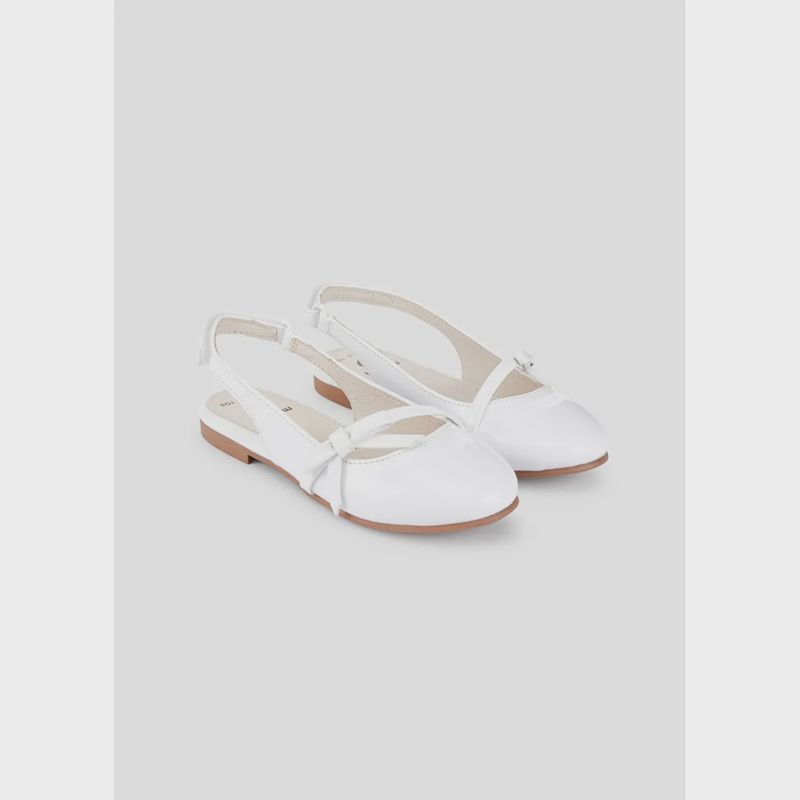 SANDAL WHITE PATENT BOW TRIM / 43439-093