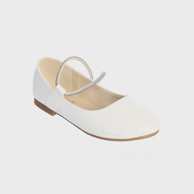 SHOE WHITE PATENT RHINESTONE STRAP / TTS165-4867