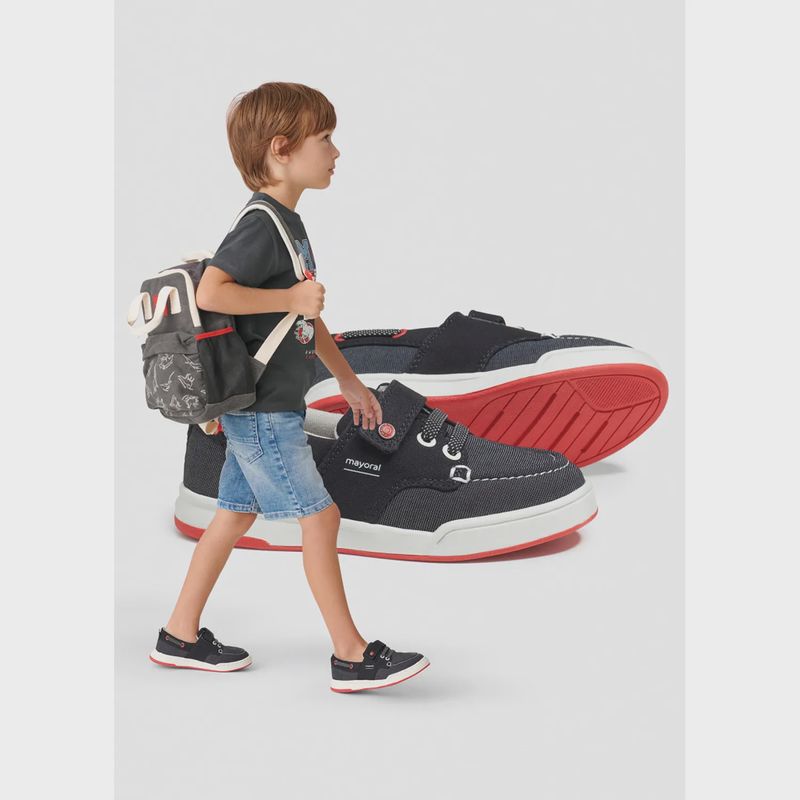 BOAT SHOE BLACK RED & WHITE TRIM / 43473-067