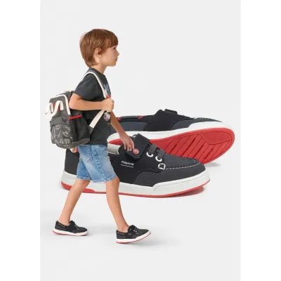 BOAT SHOE BLACK RED & WHITE TRIM / 43473-067