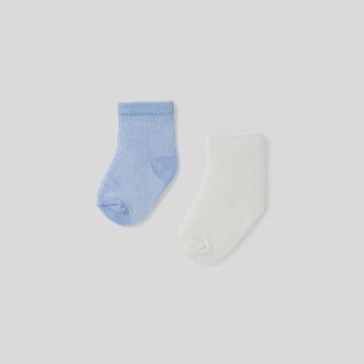 2 PAIR SOCK WHITE OR MID BLUE / 9587-023