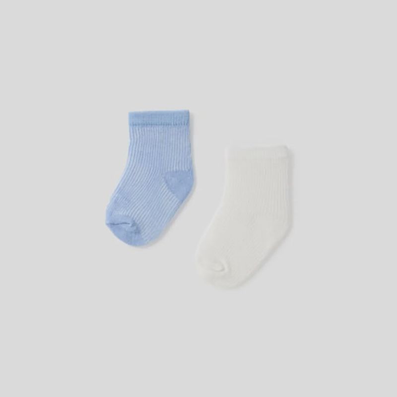 2 PAIR SOCK WHITE OR MID BLUE / 9587-023