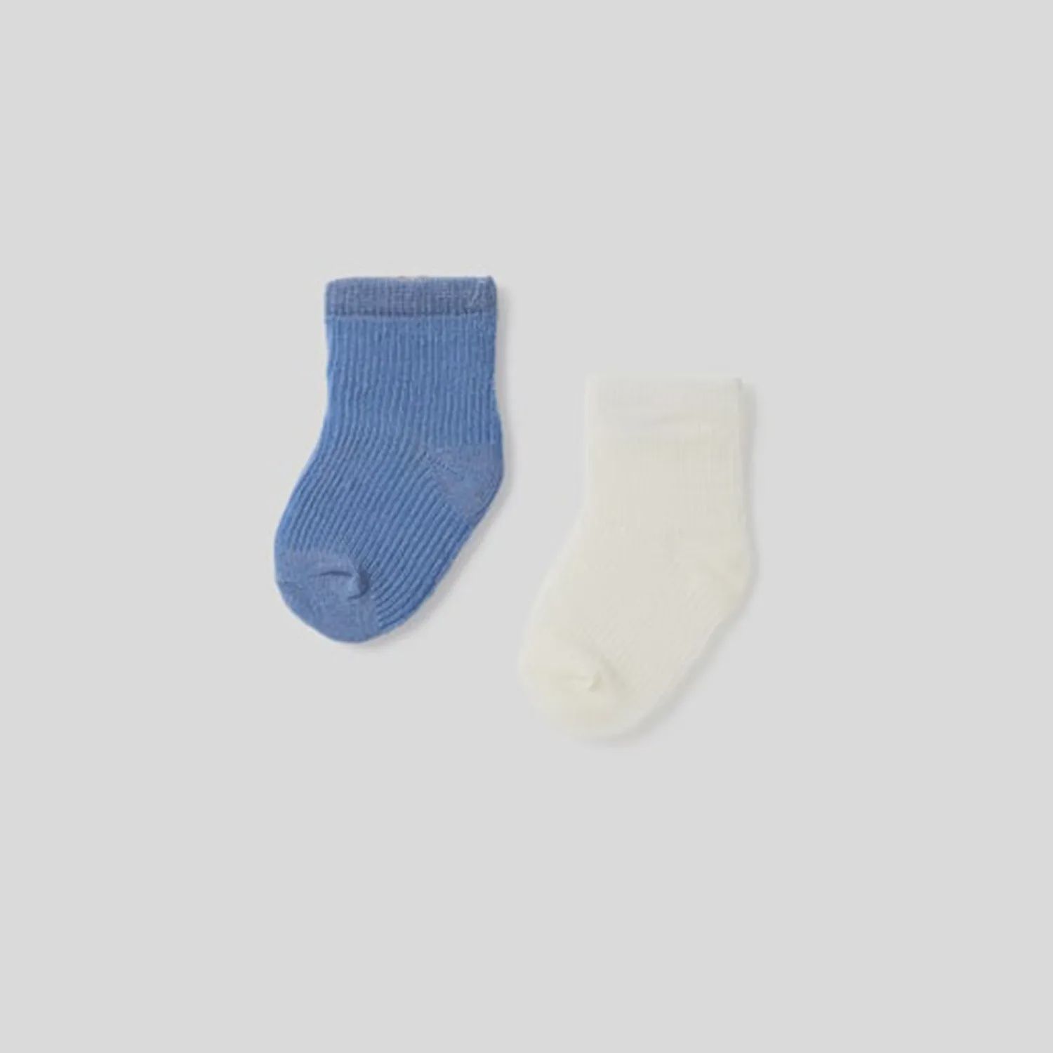 2 PAIR SOCKS CREAM OR BLUE / 9587-023