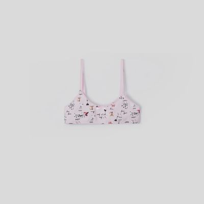 BRA PINK WHITE PUPPY PRINT / 10443-047