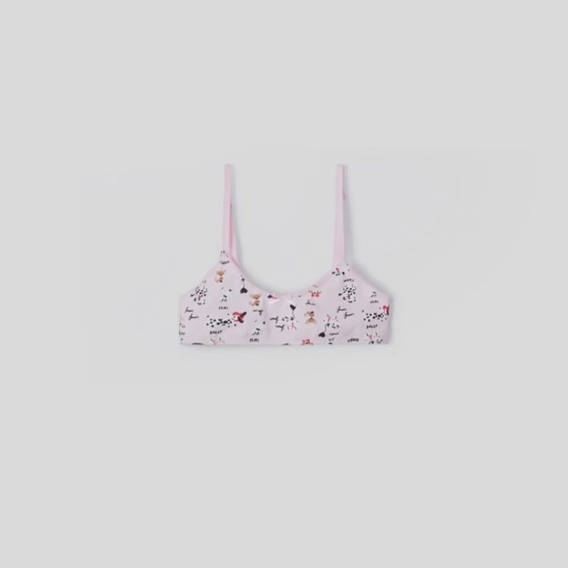 BRA PINK WHITE PUPPY PRINT / 10443-047