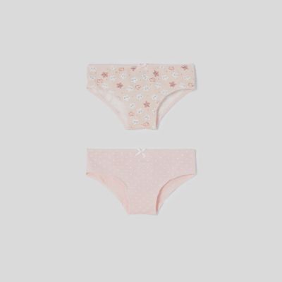 2PACK UNDERWEAR / PANTIES PEACH WHITE STARS OR HEART PRINT / 10219
