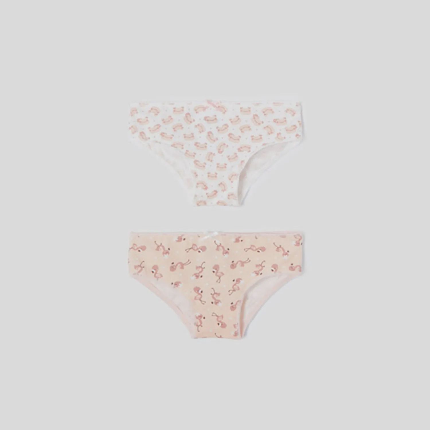 2PACK UNDERWEAR / PANTIES PEACH & WHITE ANIMAL PRINT / 10219