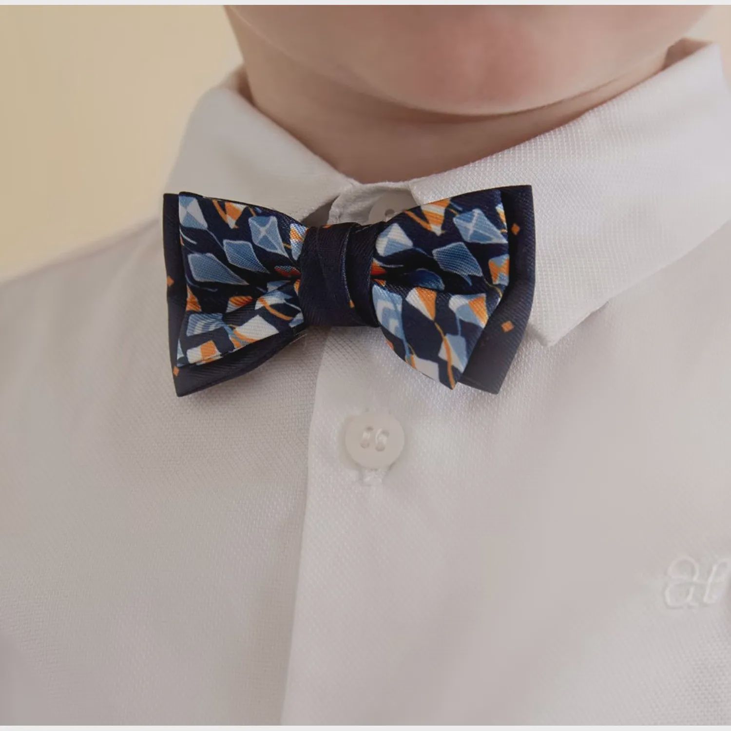 BOWTIE NAVY MULTICOLORED PRINT BABY / 5453-007