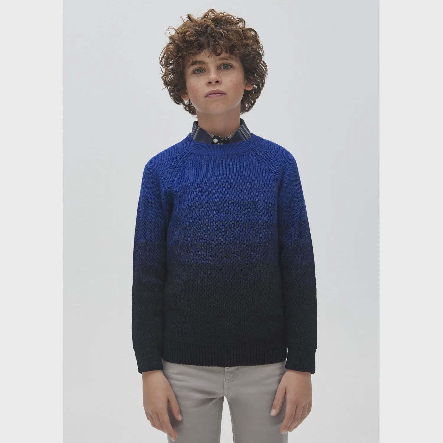 SWEATER BLUE & NAVY KNIT LONG SLEEVE / 7386-033