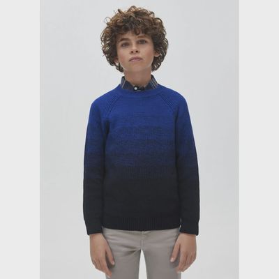 SWEATER BLUE & NAVY KNIT LONG SLEEVE / 7386-033