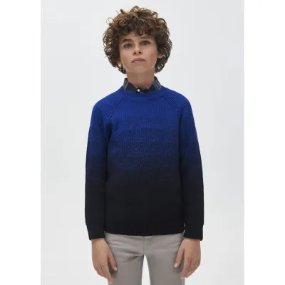 SWEATER BLUE & NAVY KNIT LONG SLEEVE / 7386-033