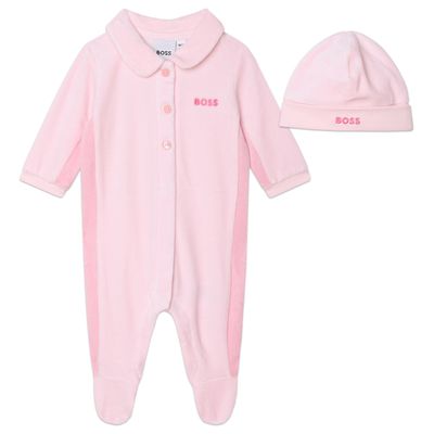 SLEEPER PINK VELOUR FRONT CLOSURE 2TONE / J97212-44L