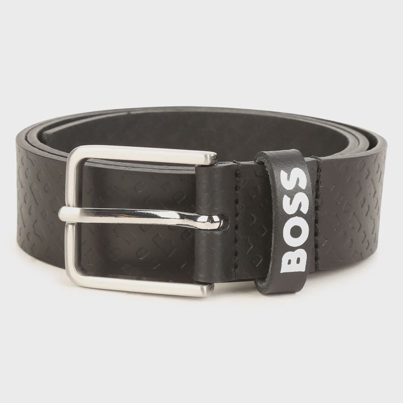BELT BLACK LEATHER EMBOSSED CUTOUT / J20402-09B
