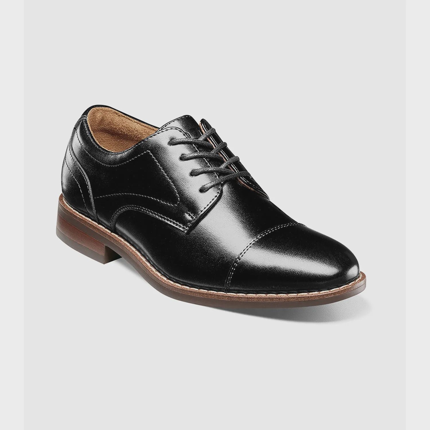 SHOE RUCCI CT OX JR BLACKWITH LACES BROWN SOLE / 16687-001