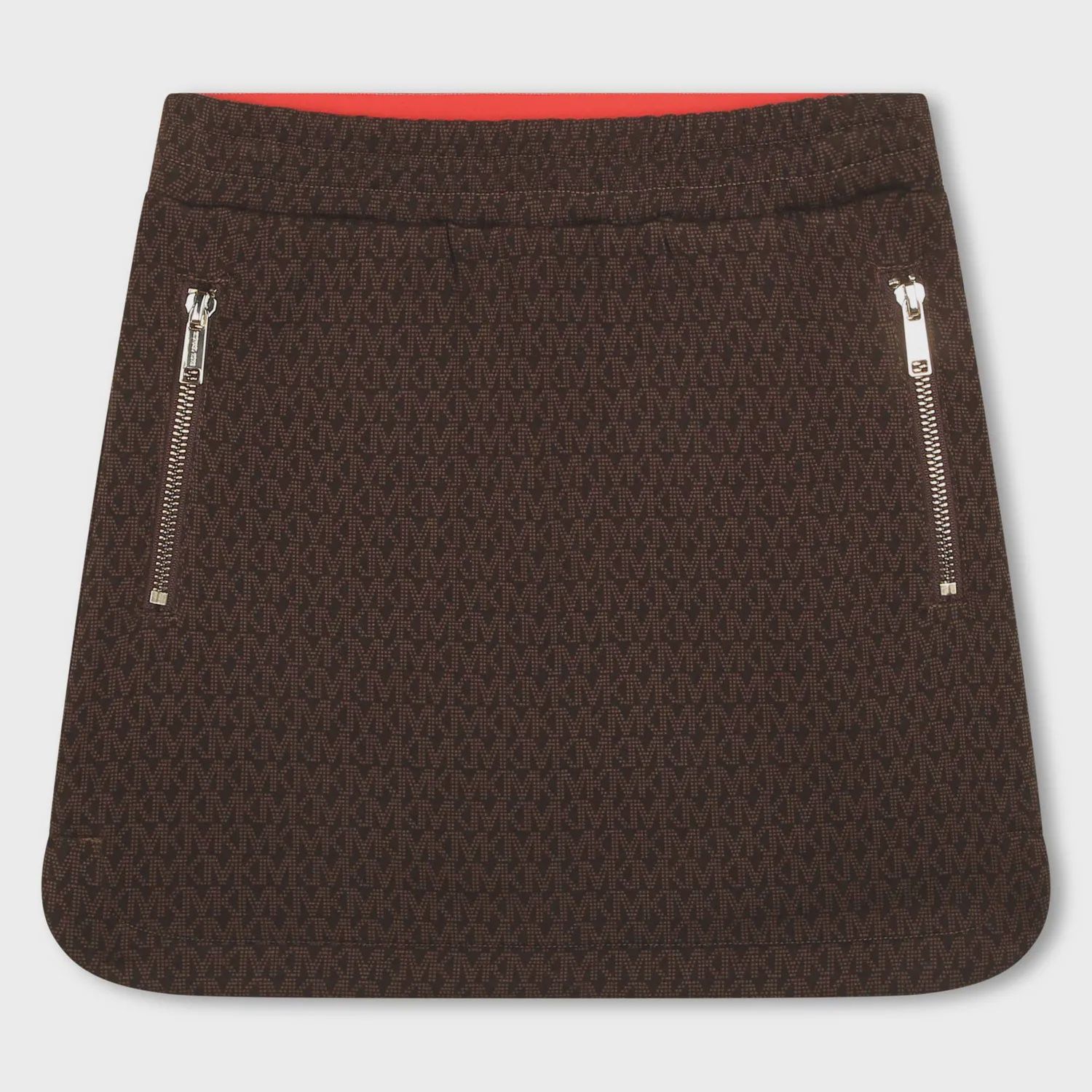 SKIRT BROWN ZIP POCKETS MK ALLOVER PRINT / R13125-319