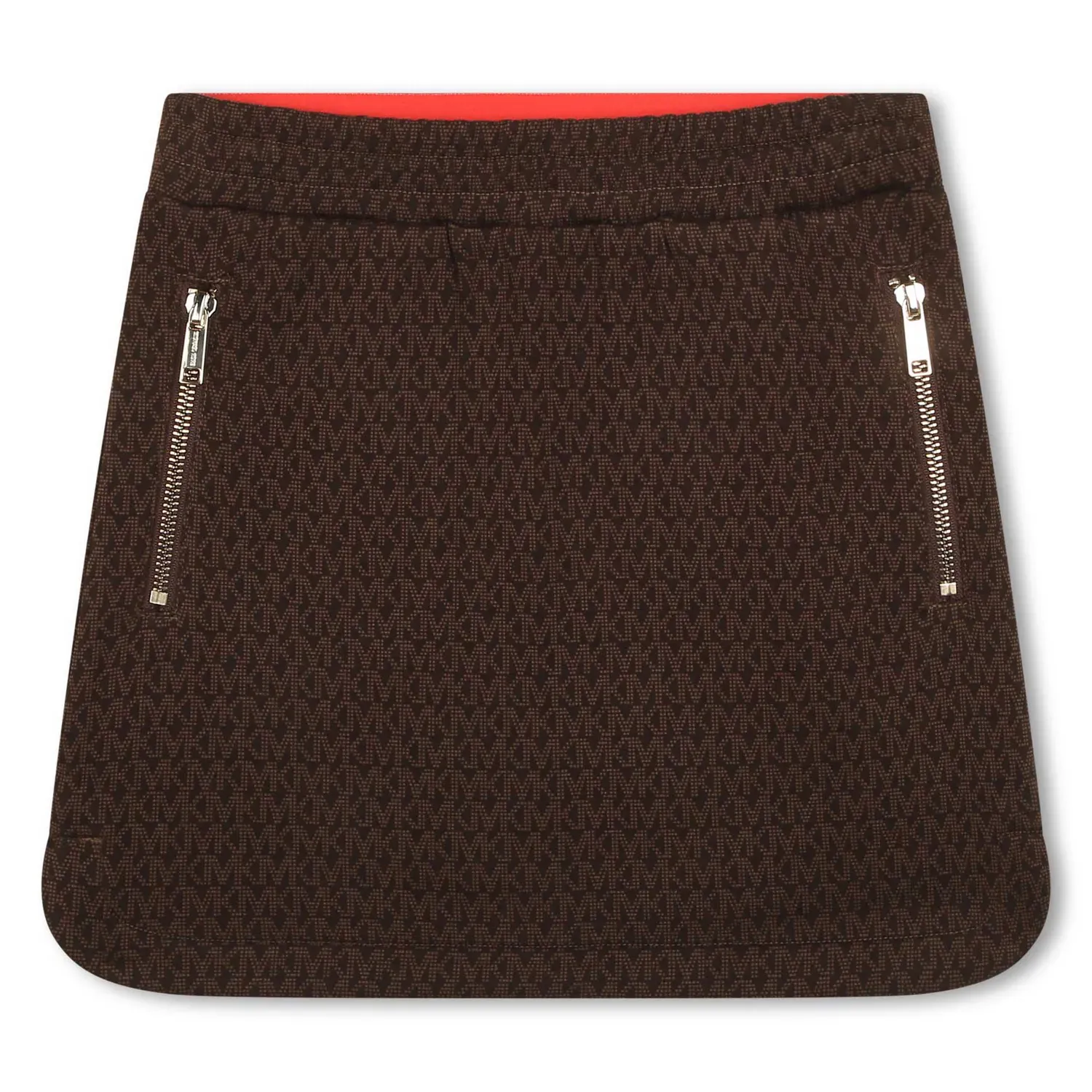 SKIRT BROWN ZIP POCKETS MK ALLOVER PRINT / R13125-319