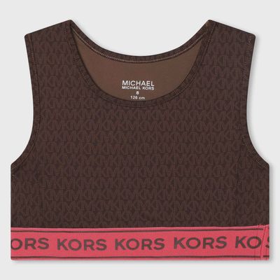 TANK TOP BROWN FUSCHIA BAND MK ALL OVER PRINT / R15205-319