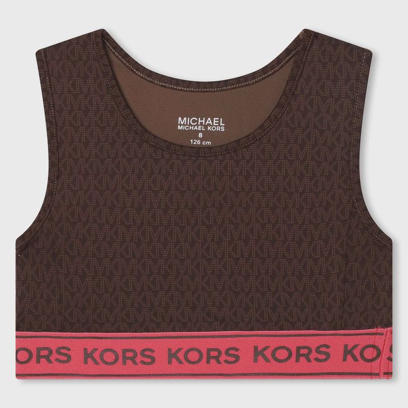 TANK TOP BROWN FUSCHIA BAND MK ALL OVER PRINT / R15205-319