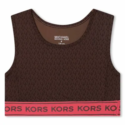 TANK TOP BROWN FUSCHIA BAND MK ALL OVER PRINT / R15205-319