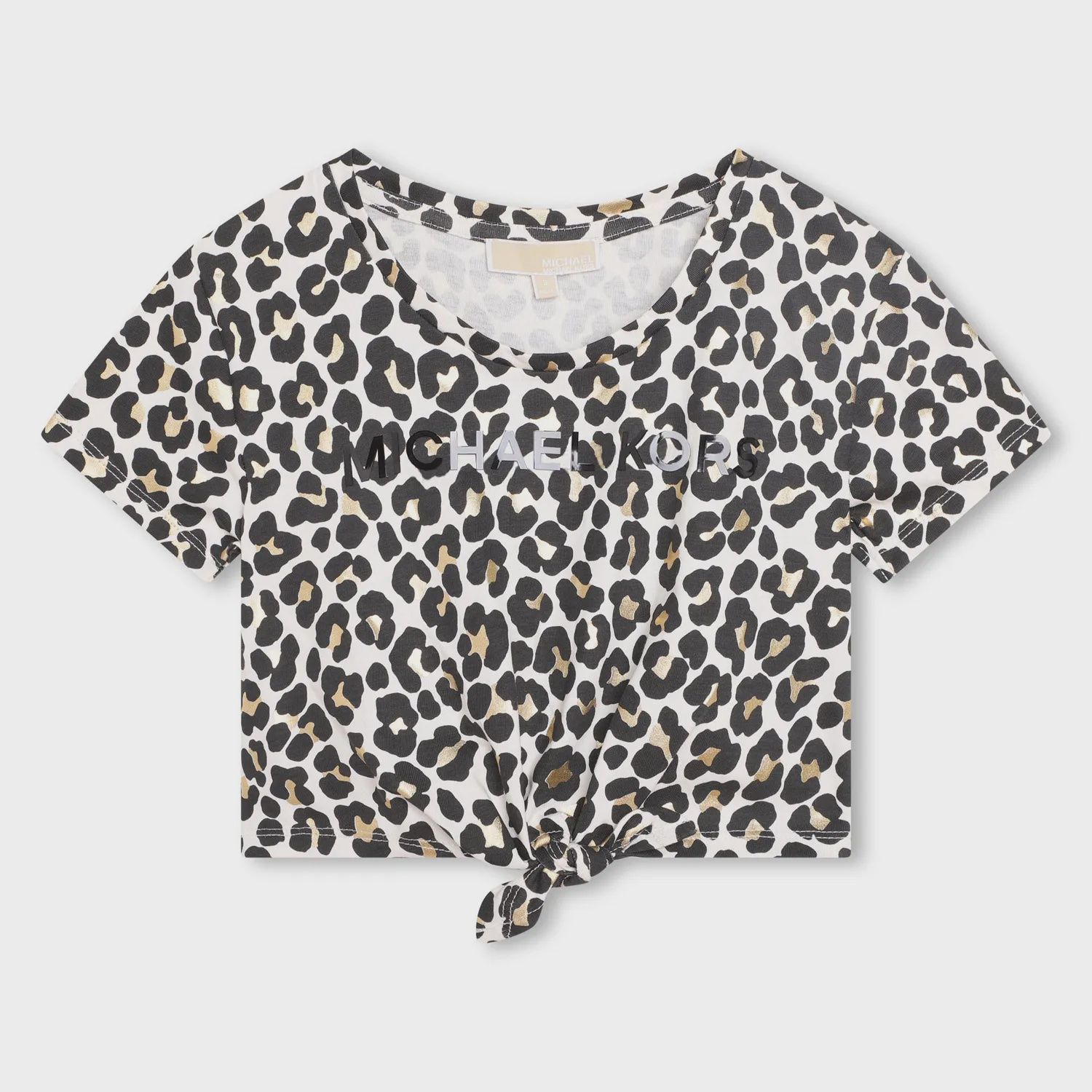 TSHIRT BLACK & WHITE PRINT SHORT SLEEVE WAIST TIE / R15196-N70